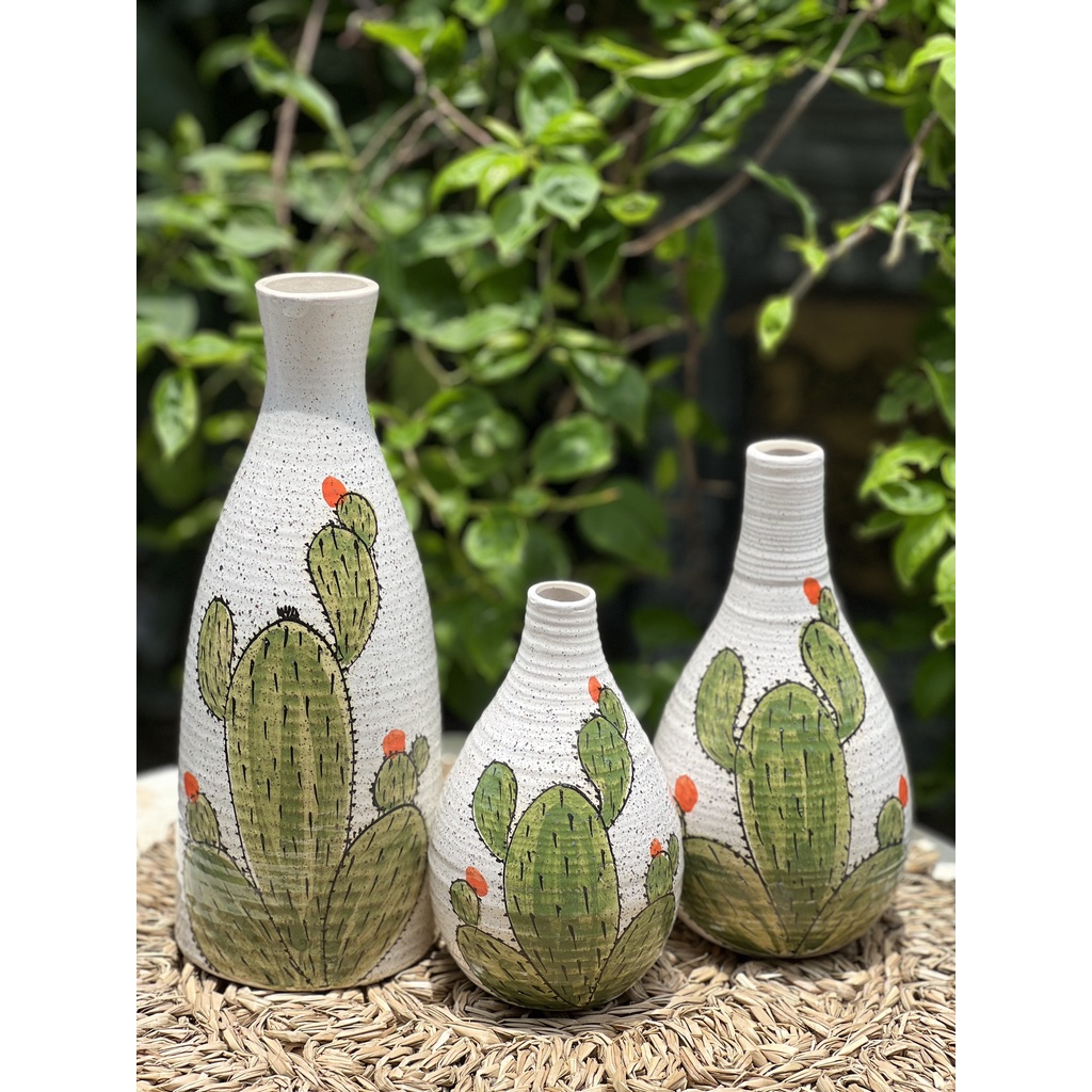 Bộ 3 bình hoa giọt nước - Set bình hoa decor trang trí