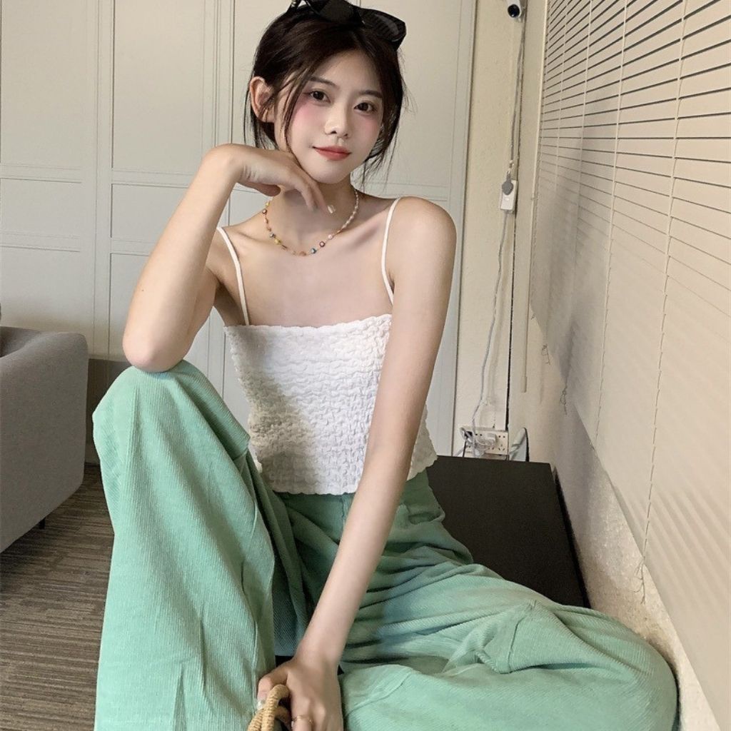 Áo bra nữ 2 dây mảnh phong cách croptop đệm mút mỏng ôm ngực xinh xắn và đáng yêu DOPICO B8686