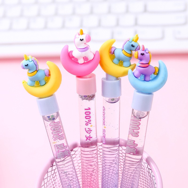Bút gel mặt trăng ngựa một sừng dễ thương