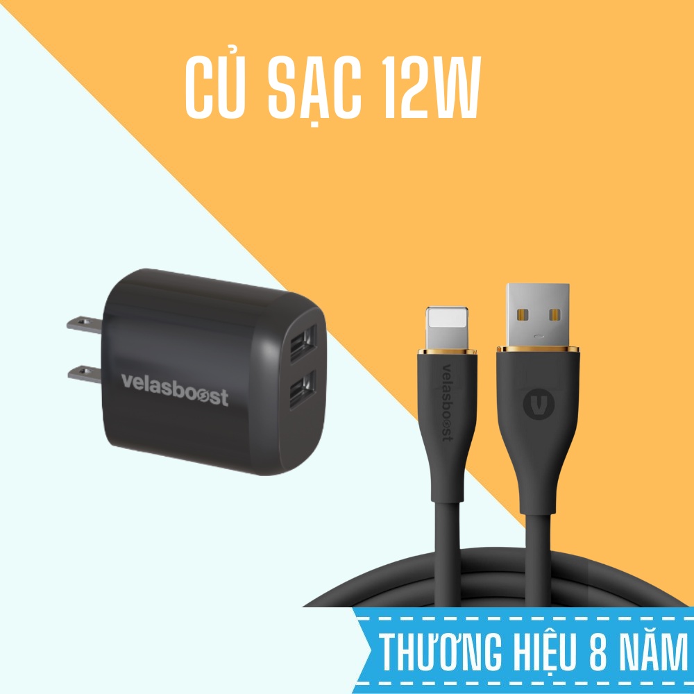 [Mã Skamaffel Giảm 100% Đơn 99K] Củ Sạc 12W Velasboost Tặng Kèm Cáp I P Dài 1M