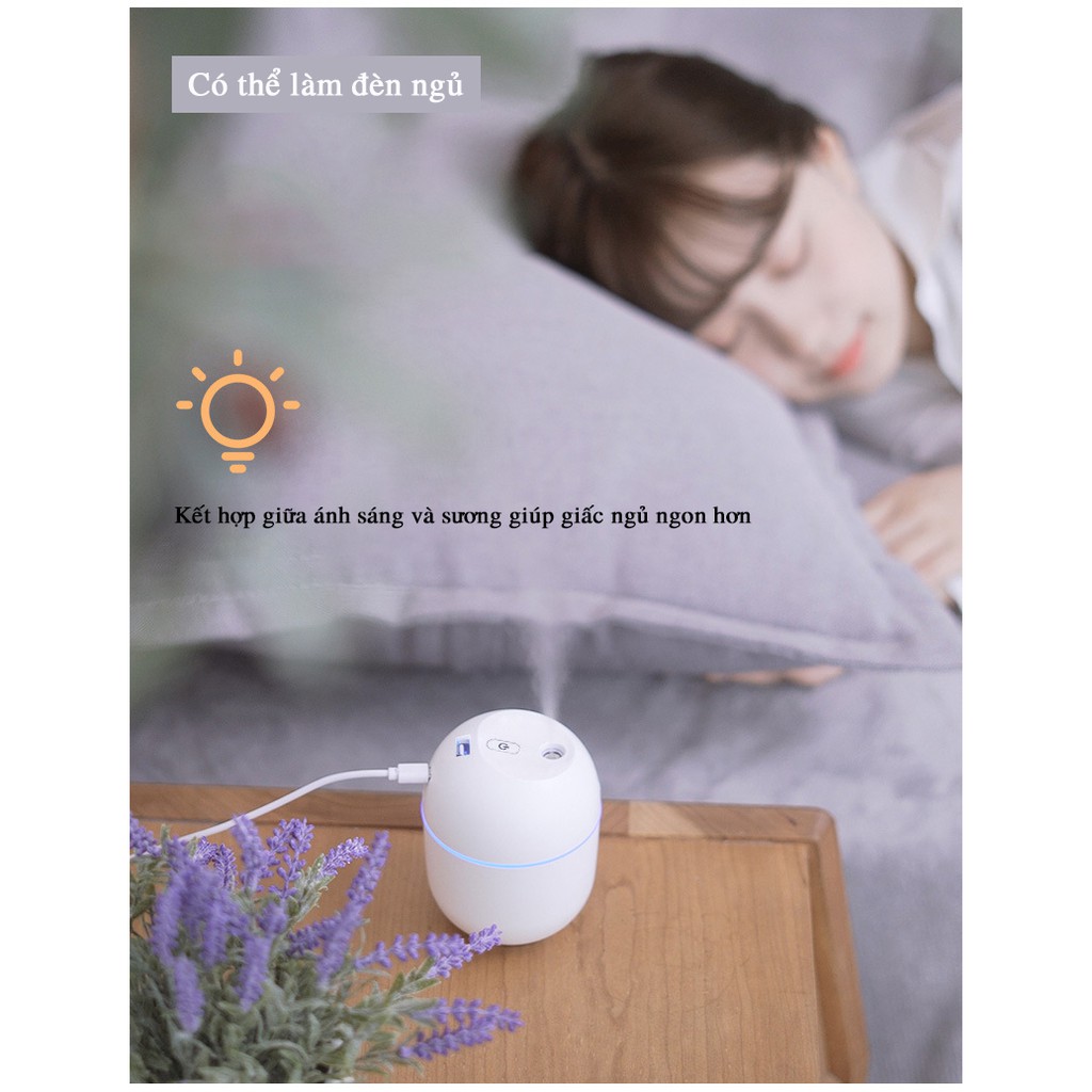 Máy xông tinh dầu mini cho phòng ngủ và trên xe hơi máy khuếch tán tinh dầu phun sương tỏa hương đuỗi muỗi MPS01