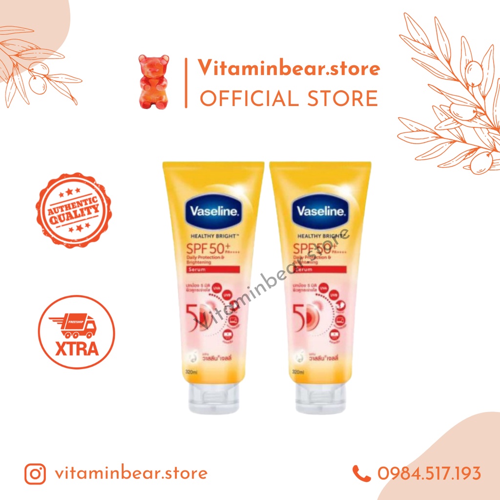 Kem Dưỡng Sáng Da Toàn Thân Vaseline Healthy Bright Vàng