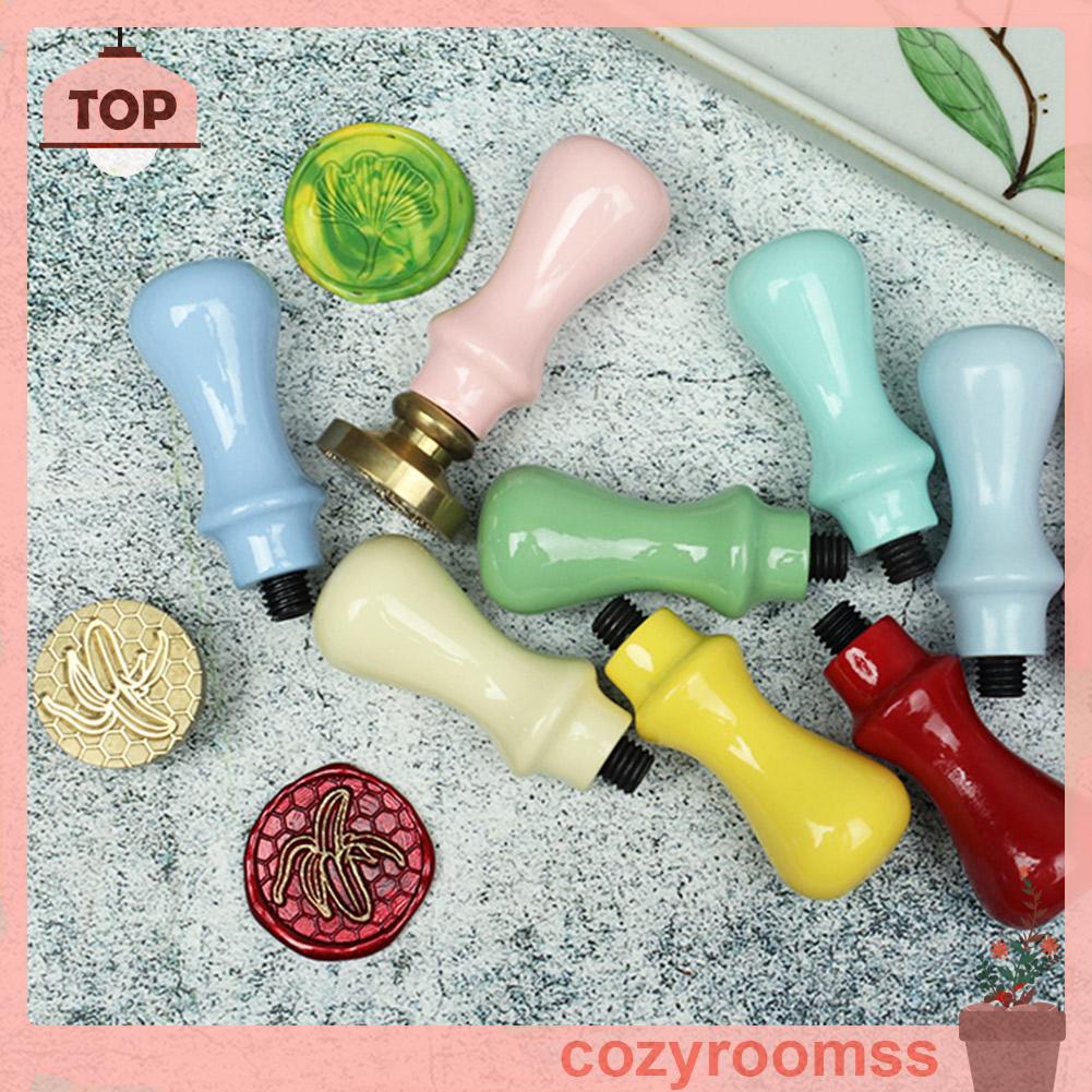 Tay cầm con dấu đóng sáp niêm phong bằng gỗ phong cách retro độc đáo tiện lợi