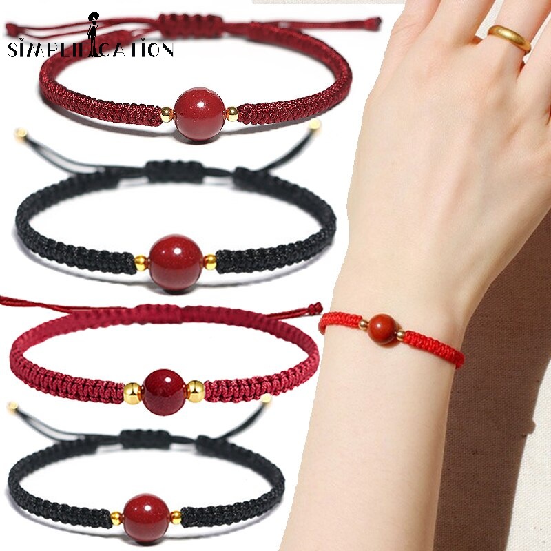 Vòng Tay Bện Dây Đỏ May Mắn Thời Trang
