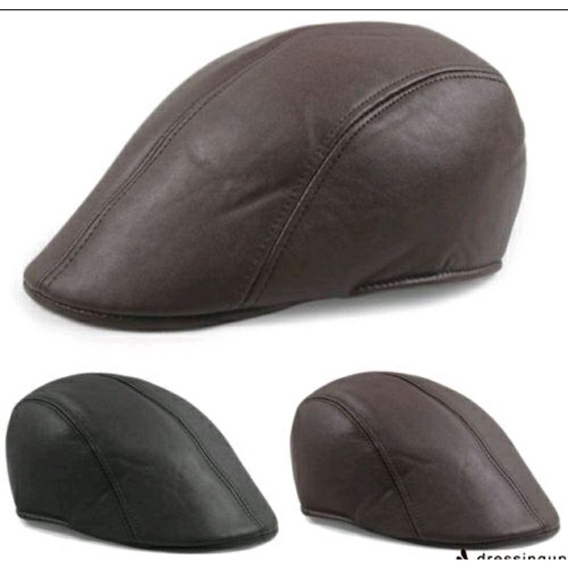 Mũ Nồi Nón Beret Da PU Nam Và Nữ