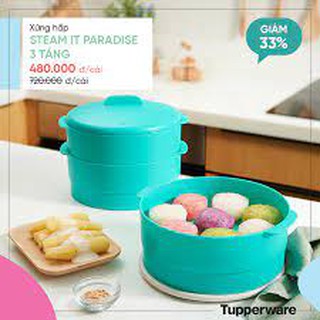 Xửng hấp 3 tầng tupperware - tặng quà trị giá 40k