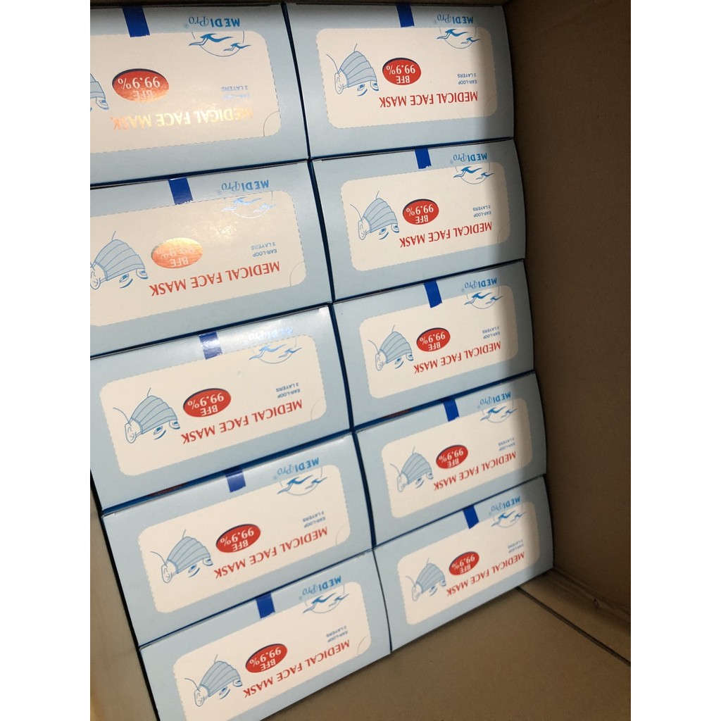Khẩu trang y tế Medipro loại cao cấp 3 lớp. (50 cái/hộp) | BigBuy360 - bigbuy360.vn