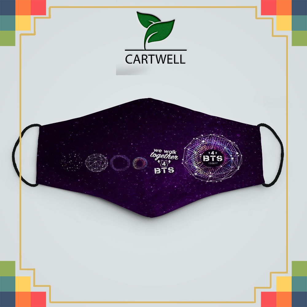 Khẩu trang nam nữ chống nắng B.T.S_514 CARTWELL chất liệu vải mềm 2 lớp chống nắng phòng dịch bệnh lọc không khí