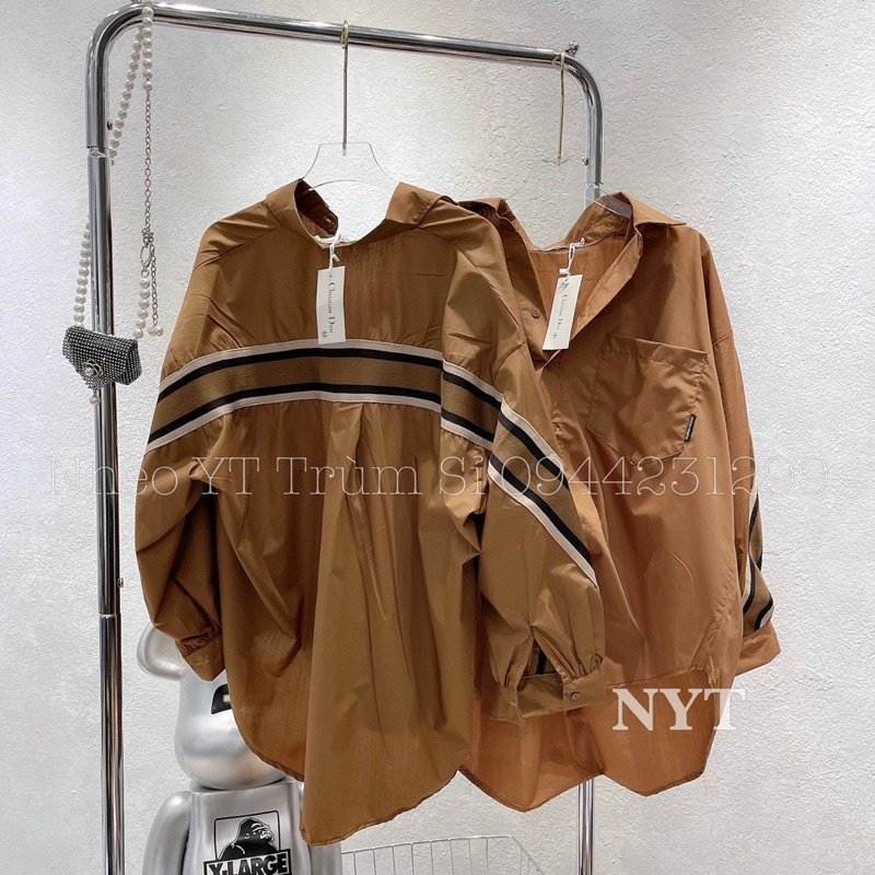 [Mã FAMARAL1 giảm 10K đơn 50K] Áo sơ mi nâu from thụng