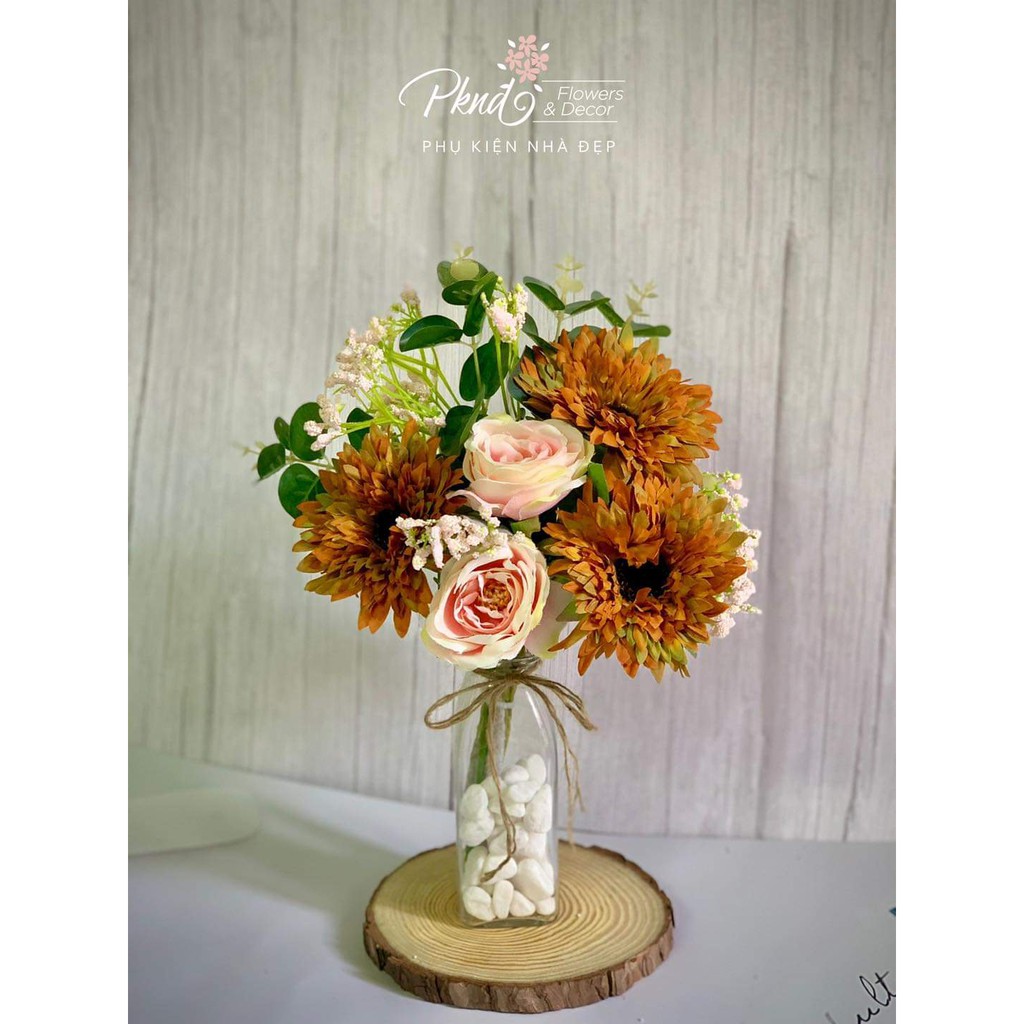 Lọ hoa hướng dương giả trang trí PKND FLOWERS &amp; DECOR