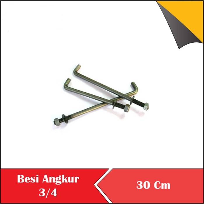 Bu Lông Chữ L Màu Đen Bằng Thép 3/4 X 30 CM Chuyên Dụng
