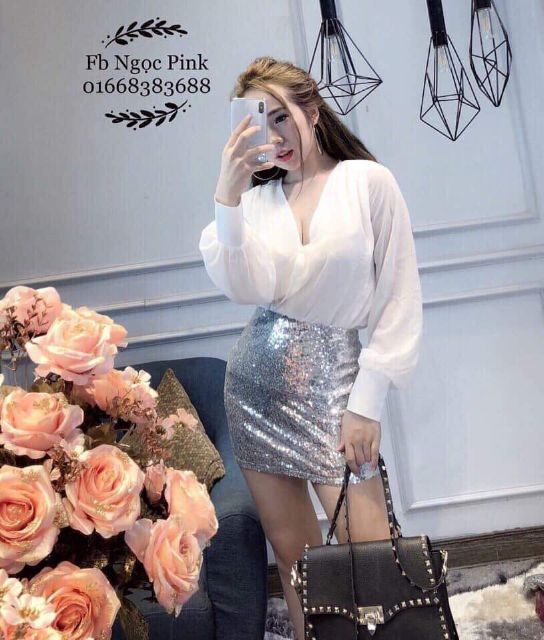 SÉT ÁO SM CỔ CHÉO+ CV KIM SA