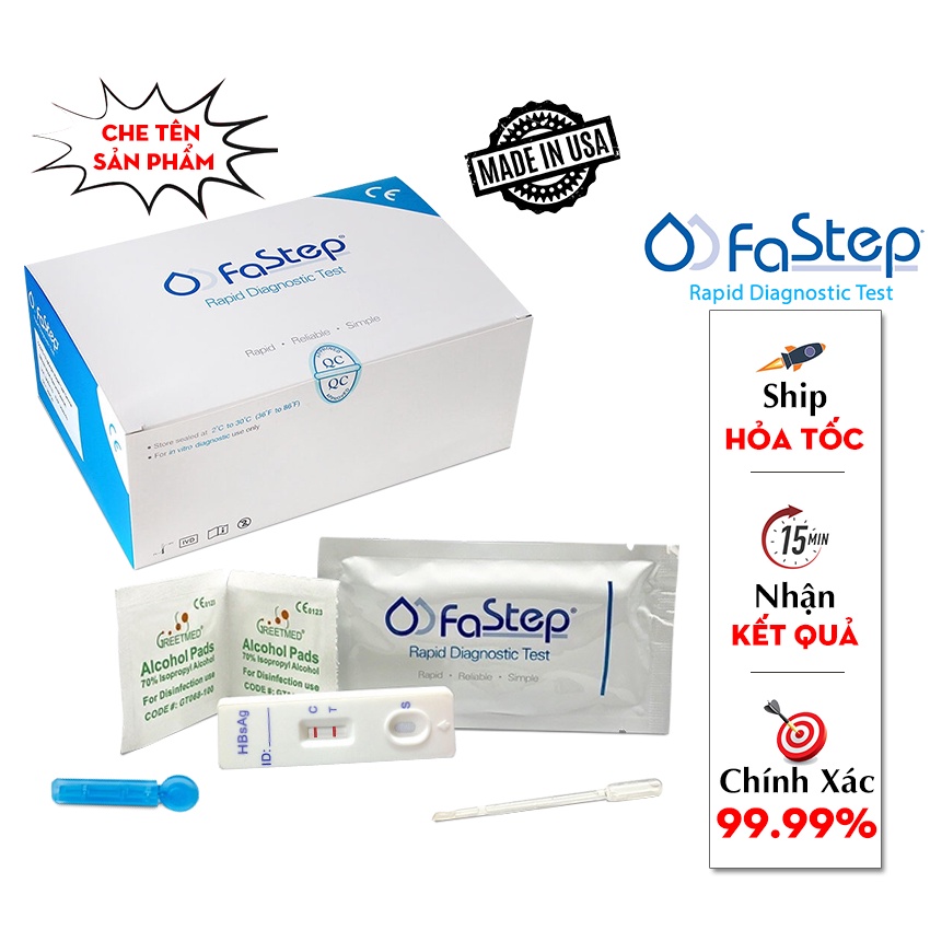 Bộ Test Thử Nhanh Viêm Gan B, Kit Thử HBsAg Fastep Mỹ Cho Kết Quả Chính Xác Lên Đến 99.96%, An Toàn & Dễ Sử Dụng