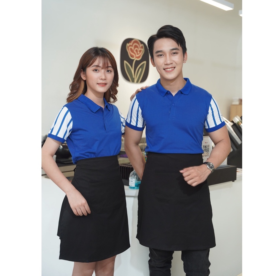 Tạp dề ngắn phục vụ cho Nam Nữ làm đồng phục,nhà hàng, quán cafe chất liệu kaki cotton cao cấp 2 lớp  sẵn hàng kèm video