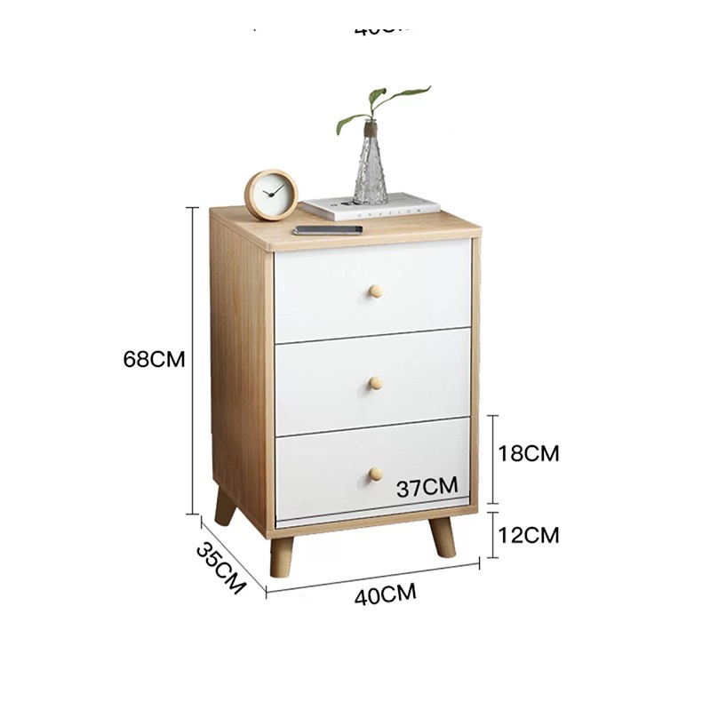 Tủ đựng đồ đa năng, tủ đầu giường QHOME, ngăn kéo để đồ 40x35x68cm