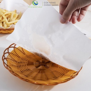 Giấy thấm dầu thực phẩm, đồ ăn, chiên, rán 100 tờ 23x23cm- giấy thấm hút dầu mỡ chiên rán