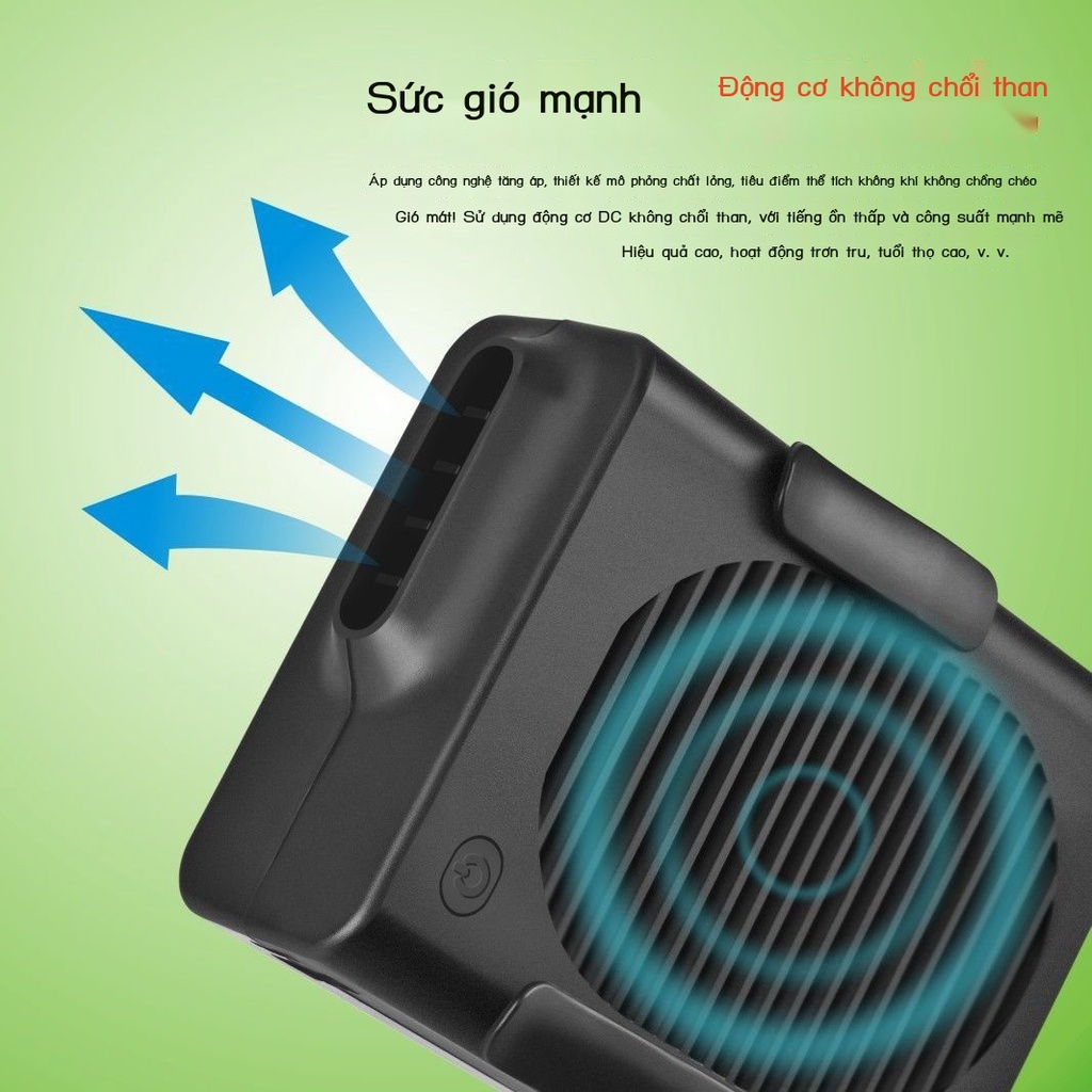 2021 mới đa chức năng 6000 mAh treo eo quạt treo cổ loại phòng chống say nắng và làm mát USB sạc quạt nhỏ
