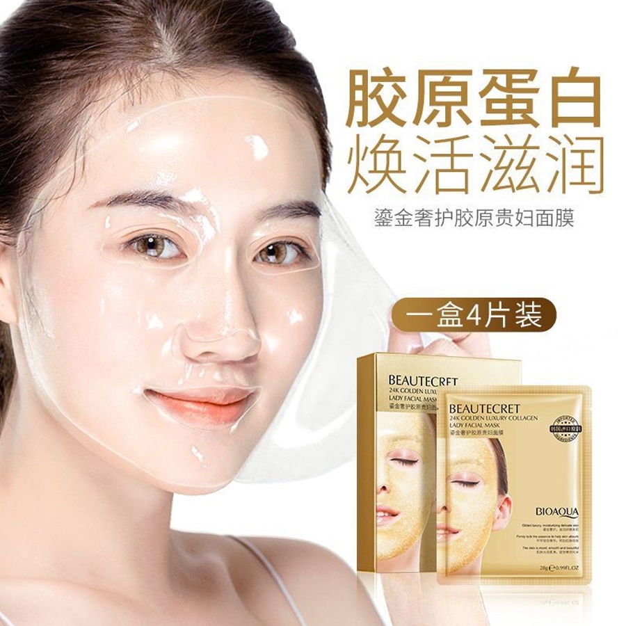Mặt nạ thạch collagen gold 24k trong suốt BIOAQUA cấp nước dưỡng ẩm giúp da căng mịn - sunstore.office