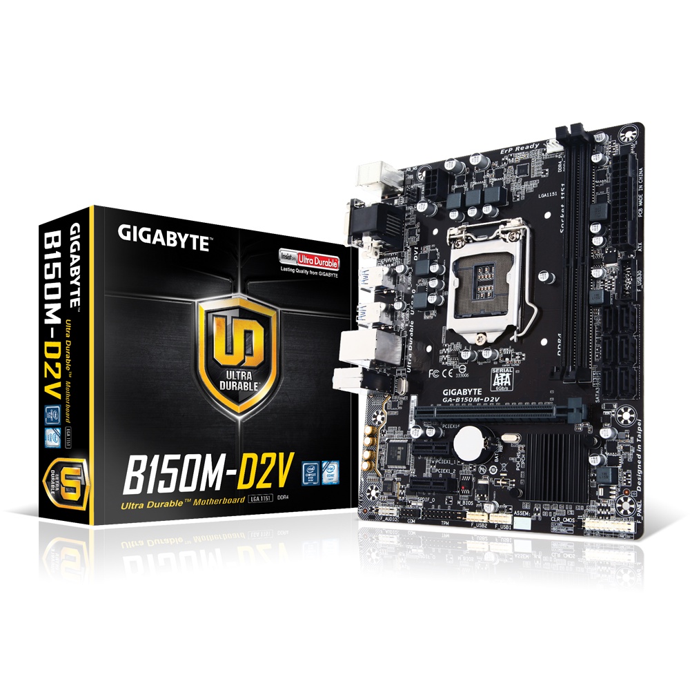 Mainboard GIGABYTE GA-B150M-D2V (Chipset Intel B150/ Socket LGA1151/ VGA onboard) - Đã Qua Sử Dụng