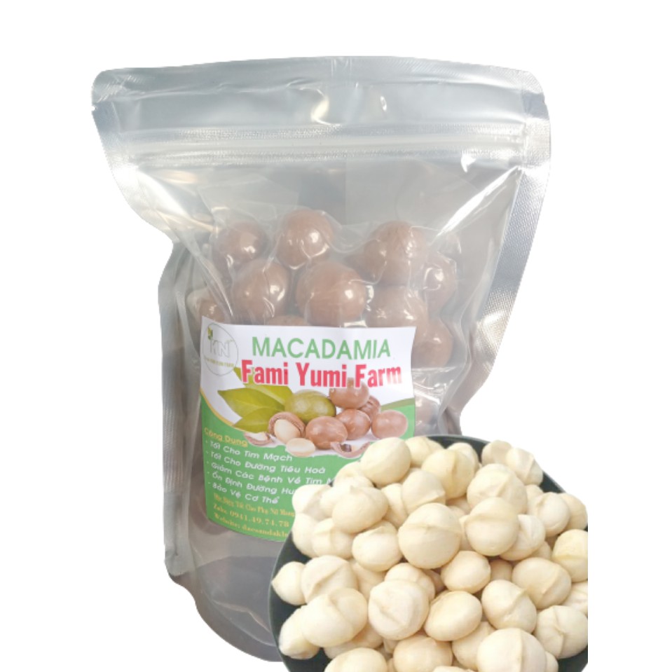 500g Macca Sấy Sạch loại 1 Dak Lak FYF nứt vỏ kèm dụng cụ tách vỏ