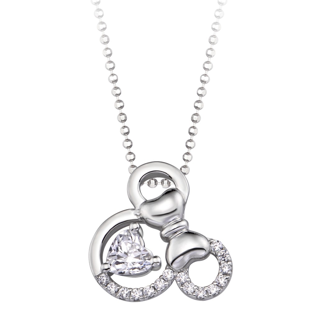 Mặt dây chuyền bạc đính đá ECZ Swarovski Disney|PNJ Minnie XMXMW000005