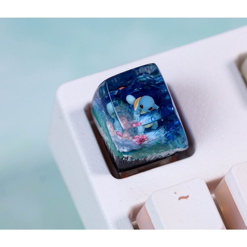 Keycap POKEMON Squirtle, keycap lẻ cho bàn phím cơ, keycap artisan, SA profile, phù hợp với mọi bàn phím cơ tiêu chuẩn