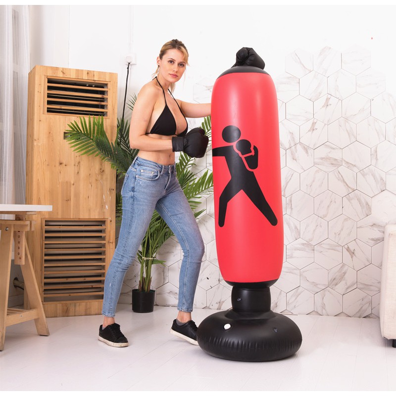 Bao trụ đấm bốc tự cân bằng cho bé , Cột boxing hơi cho bé giá rẻ