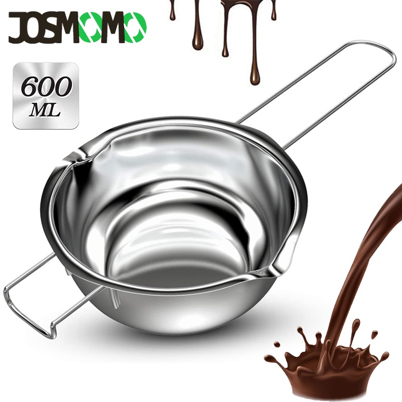 Nồi hơi đôi nấu chảy sôcôla bơ kẹo làm nhân trứng nước sốt bằng thép không gỉ 600ML / 400ML với tay cầm chịu nhiệt