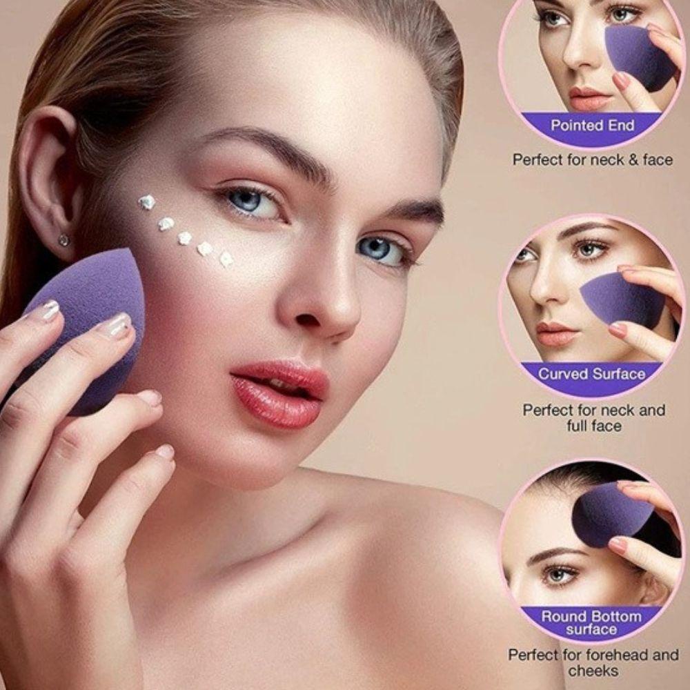 Set 4 Mút Trang Điểm Hình Trứng Dùng Được Cho Cả Mỹ Phẩm Khô Và Ướt