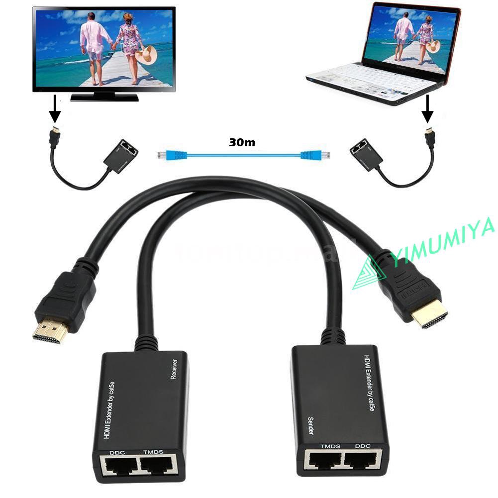 Bộ Khuếch Đại Tín Hiệu Hdmi Rj45 Cat5E Cat6 Utp Lan Ethernet Balun-1080P 3d