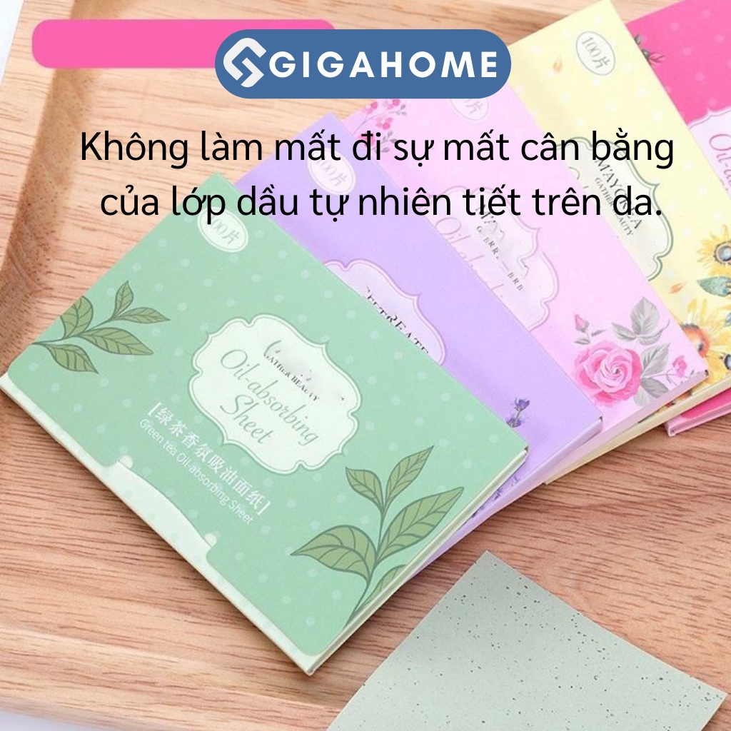 Gói 100 Tờ Giấy Thấm Dầu Da Mặt GIGAHOME Hàng Nội Địa Trung 8020