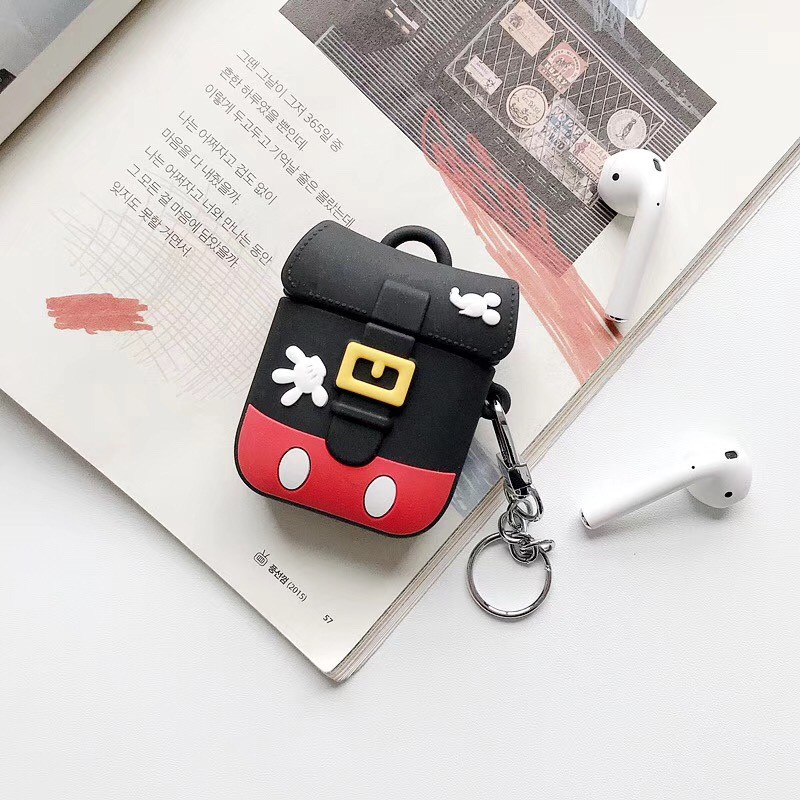 Minnie Duck Pattern Casing School Bag 3d Design AirPods Case Red Blue Silikon AirPod Soft Cover For Apple AirPods 1 2