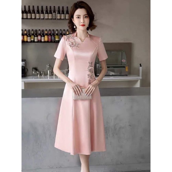 Đầm lụa nữ dự tiệc cao cấp mềm mượt sang trọng quý phái NP3164