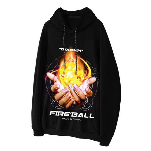 {FREESHIP} Áo hoodie FIRE BALL vải nỉ dày dặn, bao đẹp, bao chất form 70kg