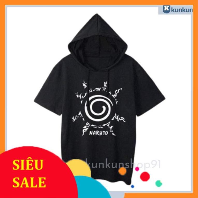 Áo Thun Hoodie Tay Lửng Anime Naruto Nam Nữ Đủ Size