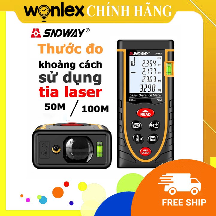 Thước đo khoảng cách bằng tia laser ⚡⚡50 mét / 100 mét  SND SW-M50/100