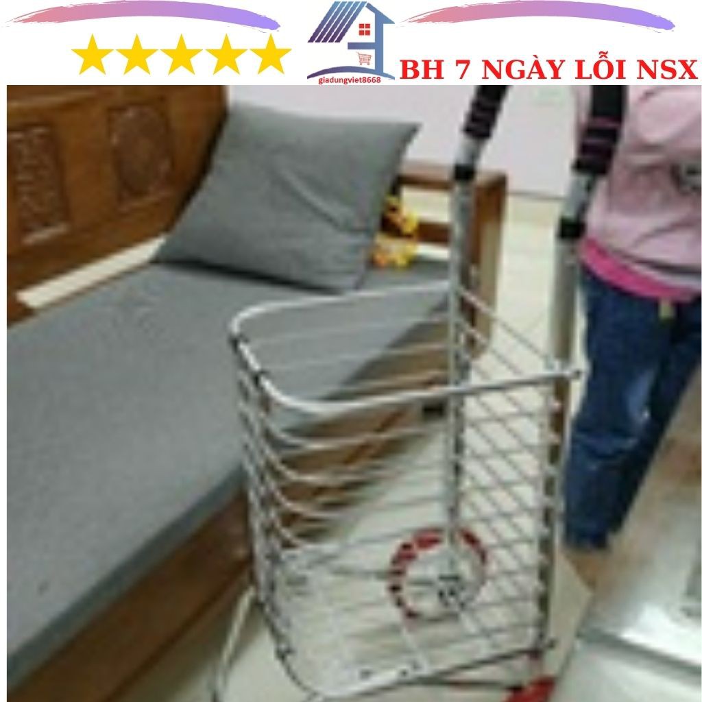 Xe kéo đi chợ đa năng gấp gọn inox tiện dụng