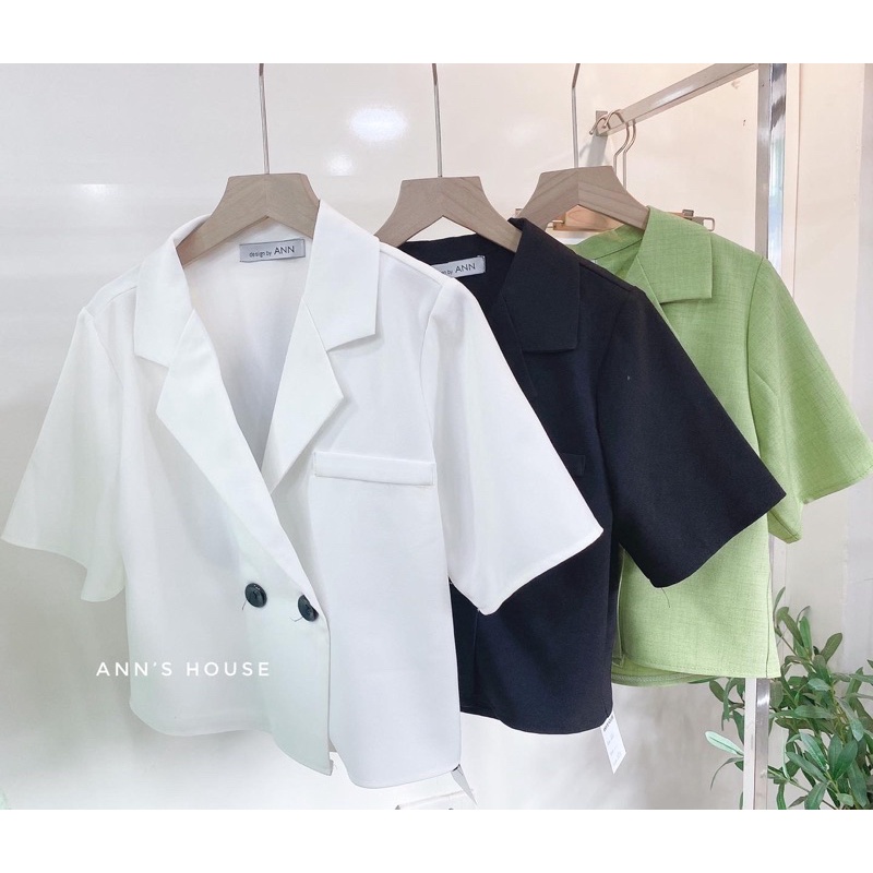Blazer croptop cộc tay