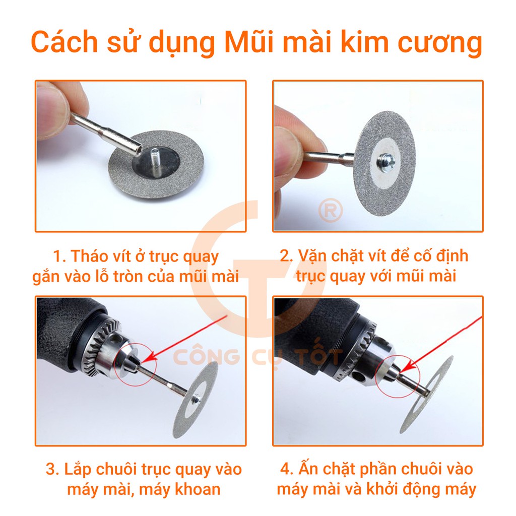 Bộ 10 lưỡi mài kim cương mini