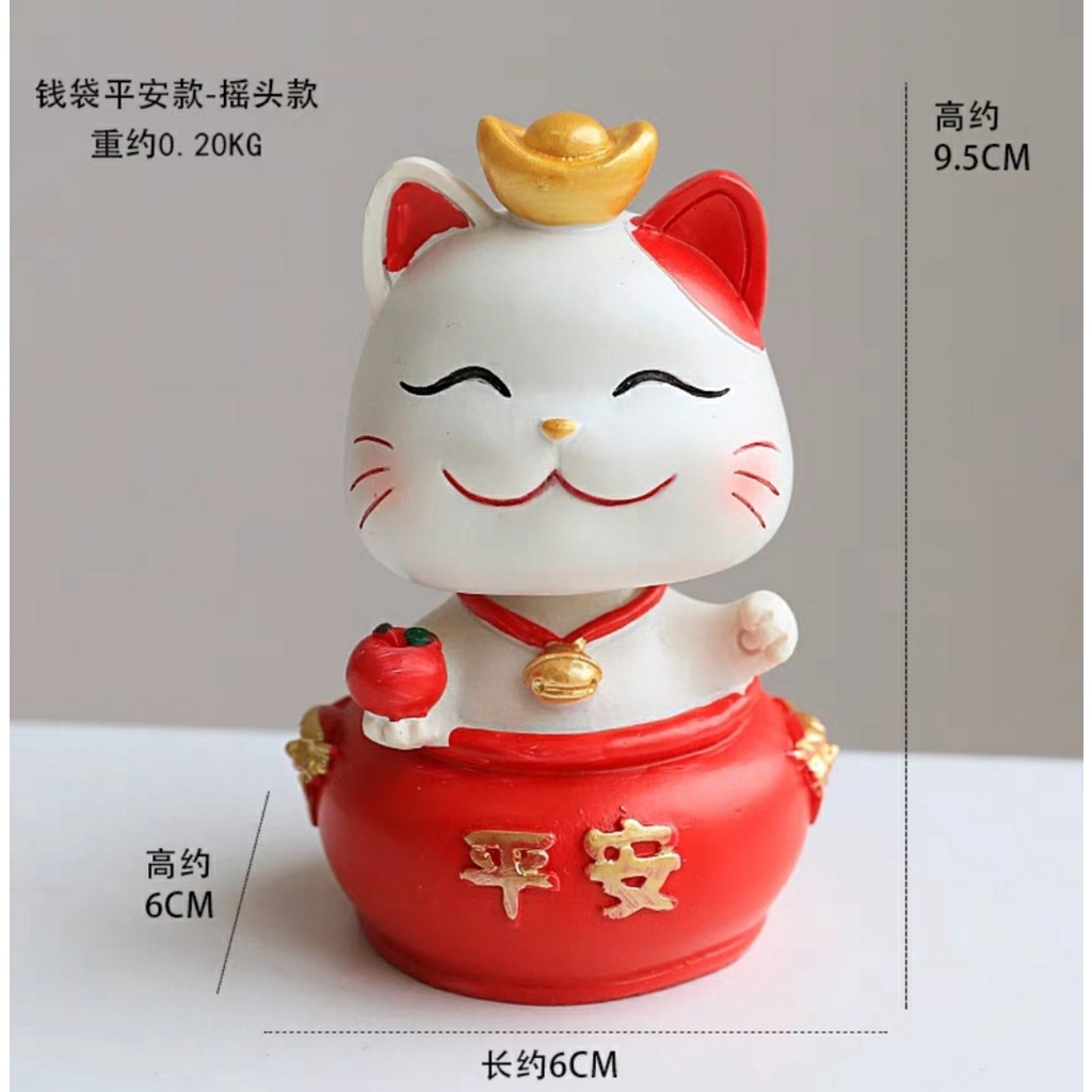 MÈO THẦN TÀI 5cm, 7cm MÈO MAY MẮN dùng trang trí bàn làm việc, kệ tủ, ô tô