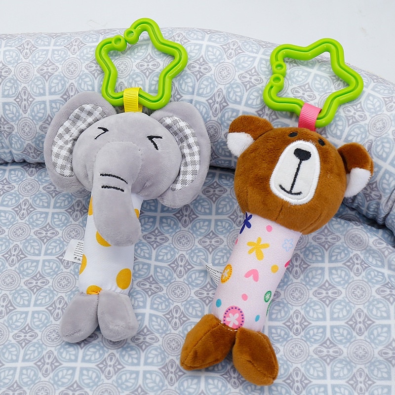 Treo nôi thú bông lục lạc cho bé xúc xắc gặm nướu vải bông cao cấp an toàn xinh xắn