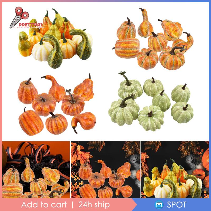 [Prettyia1] Đồ Trang Trí Bàn Ăn Hình Bí Ngô Halloween Bằng Xốp DIY