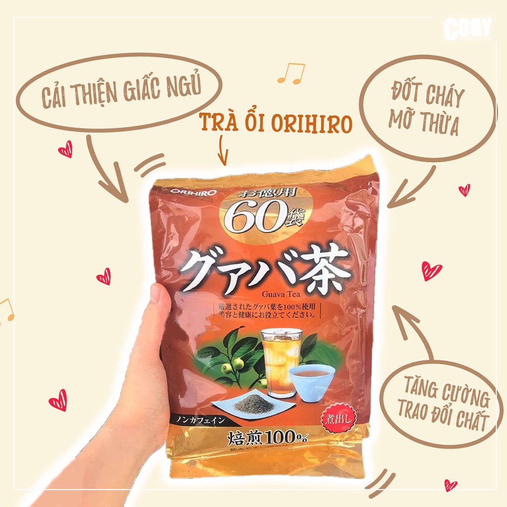 Trà ổi giảm cân Orihiro Nhật Bản trà lá ổi Orihiro Tea hỗ trợ giảm mỡ thừa cải thiện tiêu hóa 60 túi