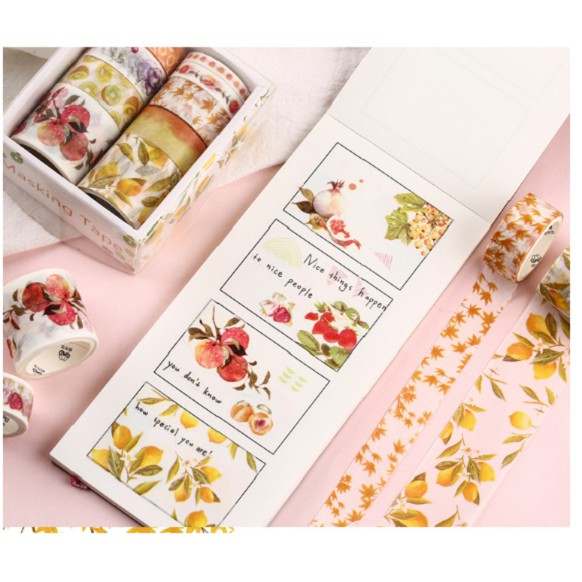 1k sale sôc 11.11 CÓ SẴN Set 10 cuộn Washi tape mẫu mới nhiều màu vô kể Đợt 1
