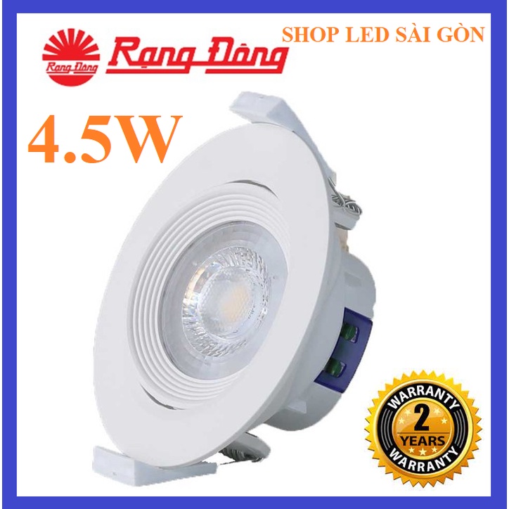 Đèn LED Downlight âm trần xoay góc 4,5W Rạng Đông AT02L XG 76/4.5W
