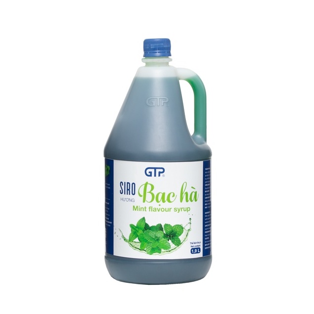Siro GTP Bạc Hà chai 1.9 lít - Chuyên dùng pha chế: Trà sữa, Trà trái cây, Cocktail, Mocktail…