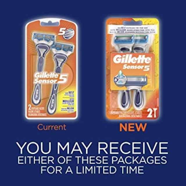 Bộ 2 Dao cạo Gillette Sensor 5 Lưỡi Hàng Của Mỹ