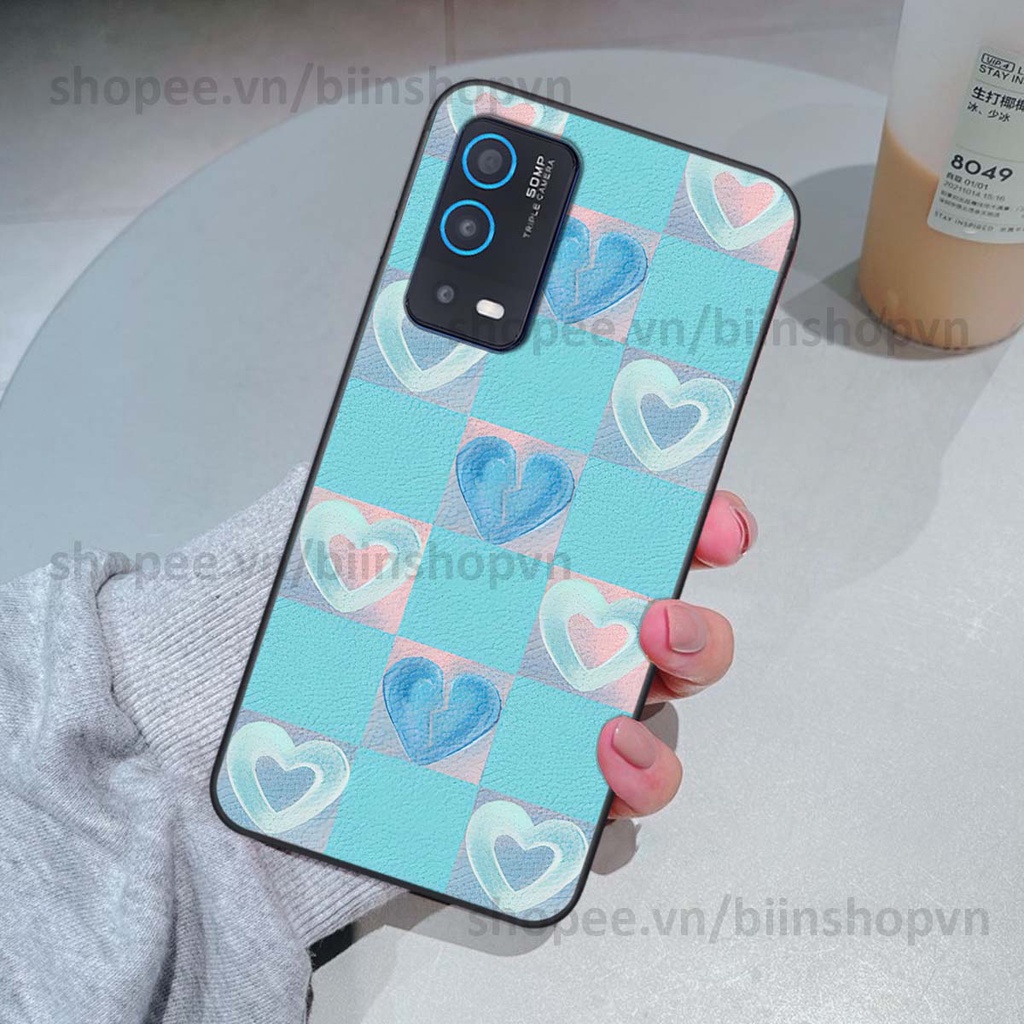 Ốp Oppo A54 / A55 caro trái tim nhiều màu sắc, đầy cá tính, khẳng định phong cách