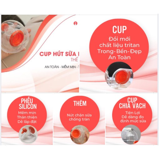 Cup Imani Nhựa Trong Cao Cấp Titan, Phiễu Hút Silicon mền êm ái (Mẫu Mới)