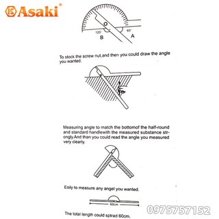 Thước đo góc Asaki AK-2587